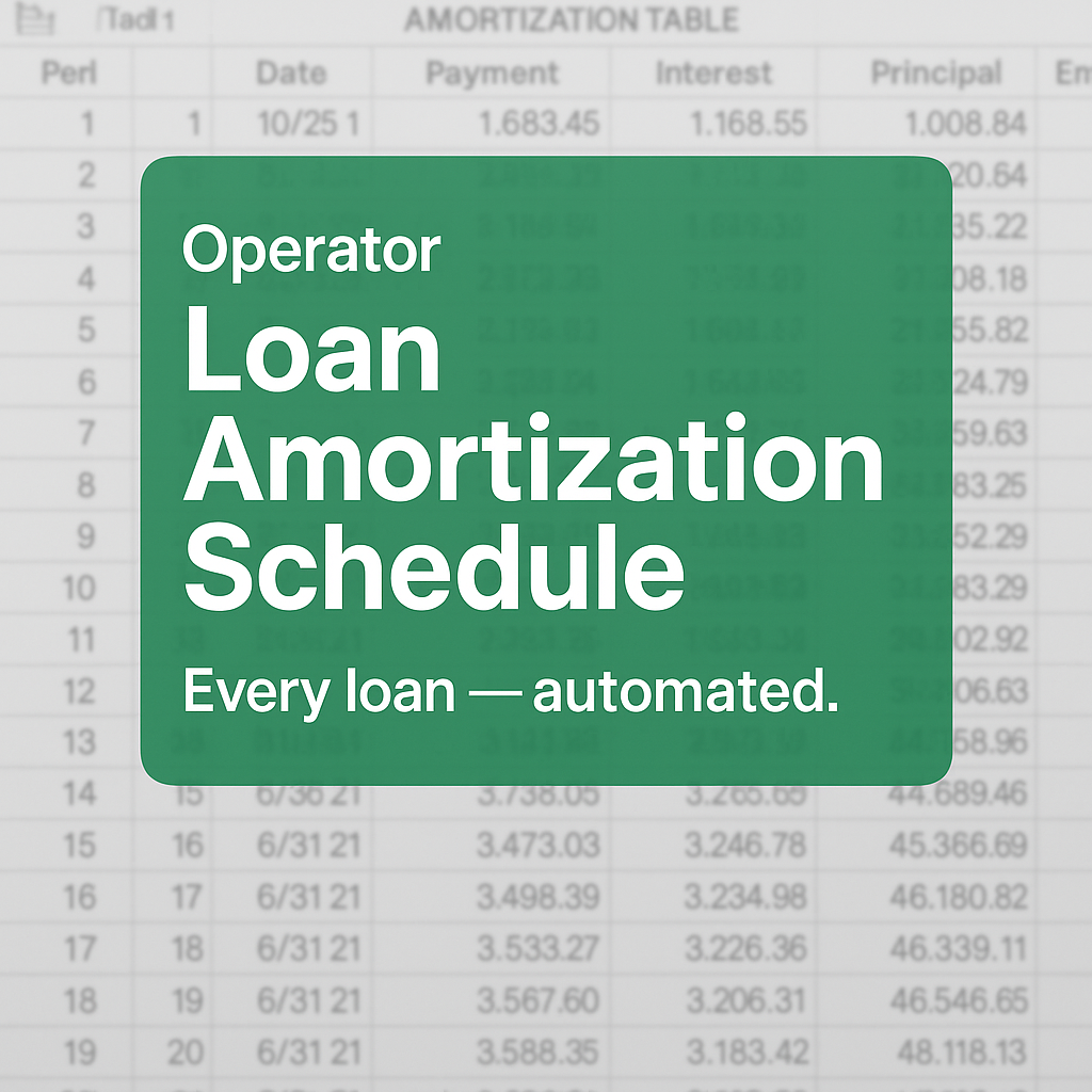 Operator Loan Amortization Schedule